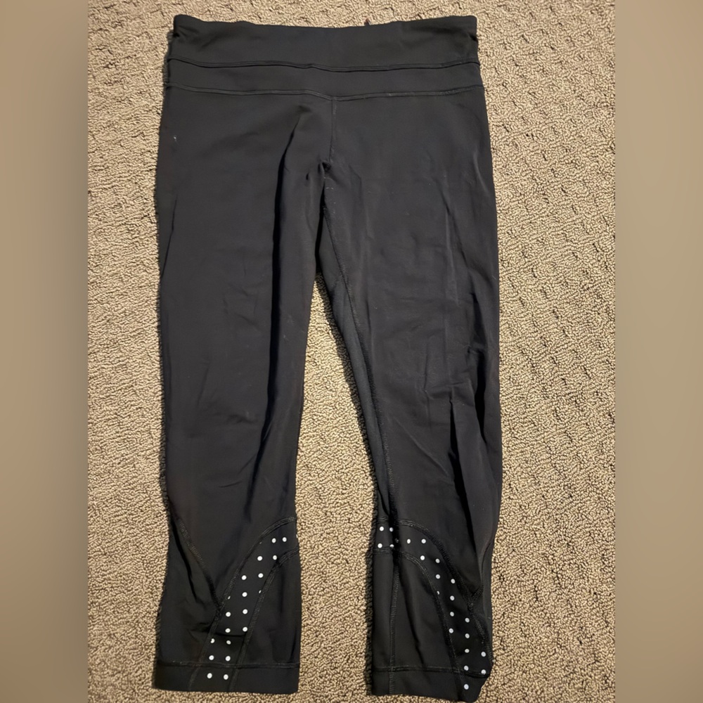 lululemon athletica Black Capris with White Dots